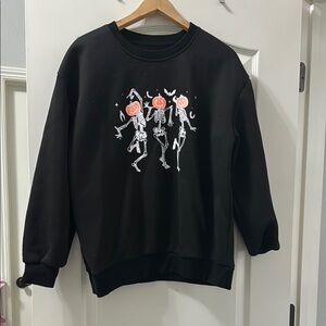 Black Halloween Skeleton Sweatshirt